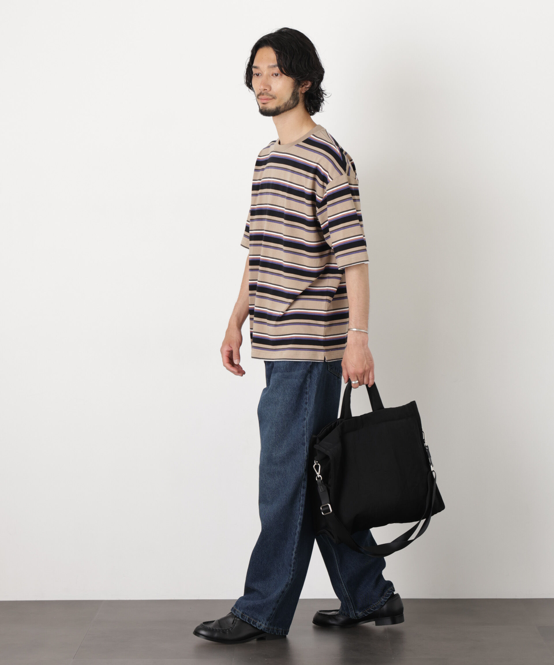 nano･universe「コーマコットンランダムボーダーTシャツ」|Tシャツ・カットソー|