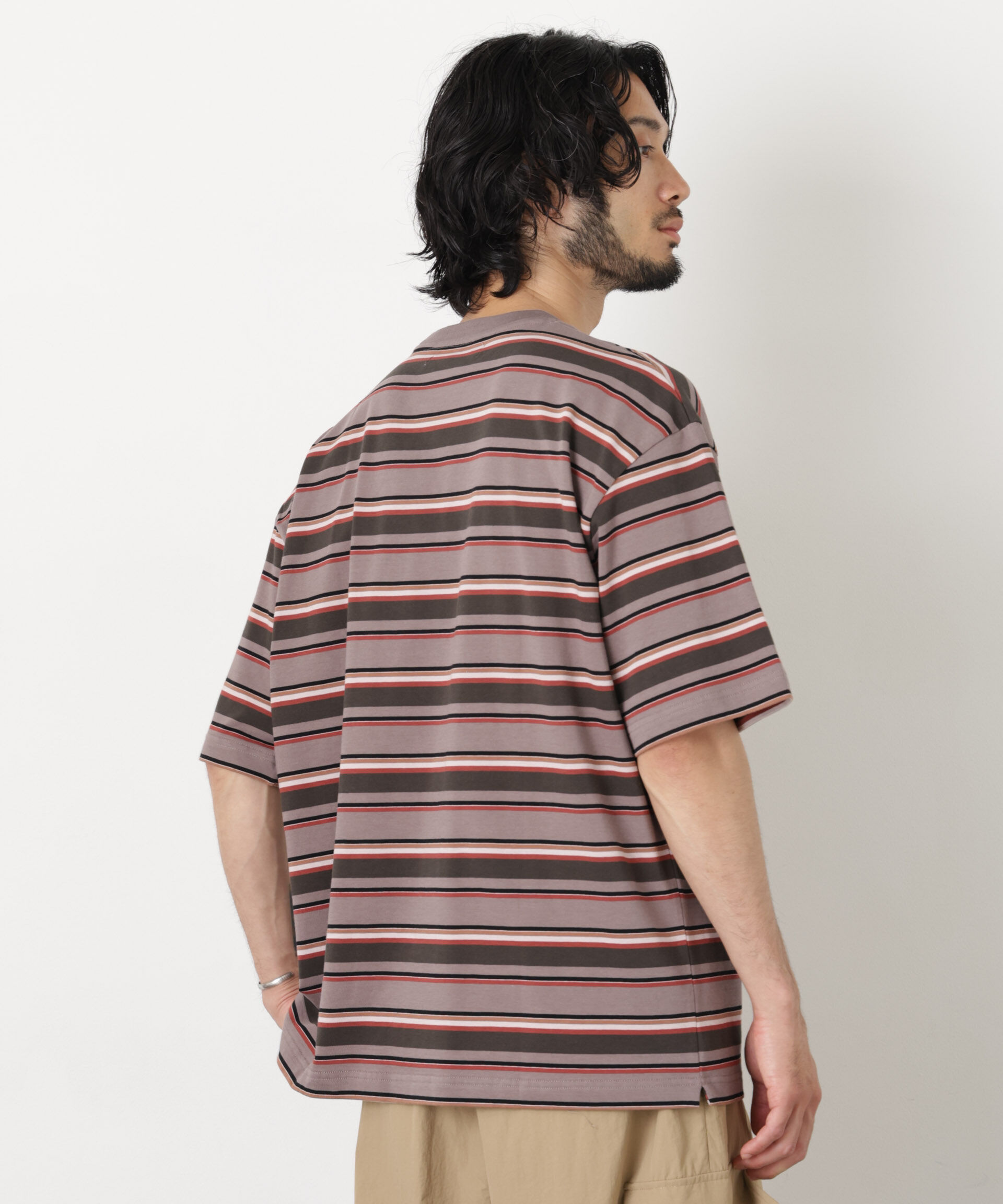 nano･universe「コーマコットンランダムボーダーTシャツ」|Tシャツ・カットソー|