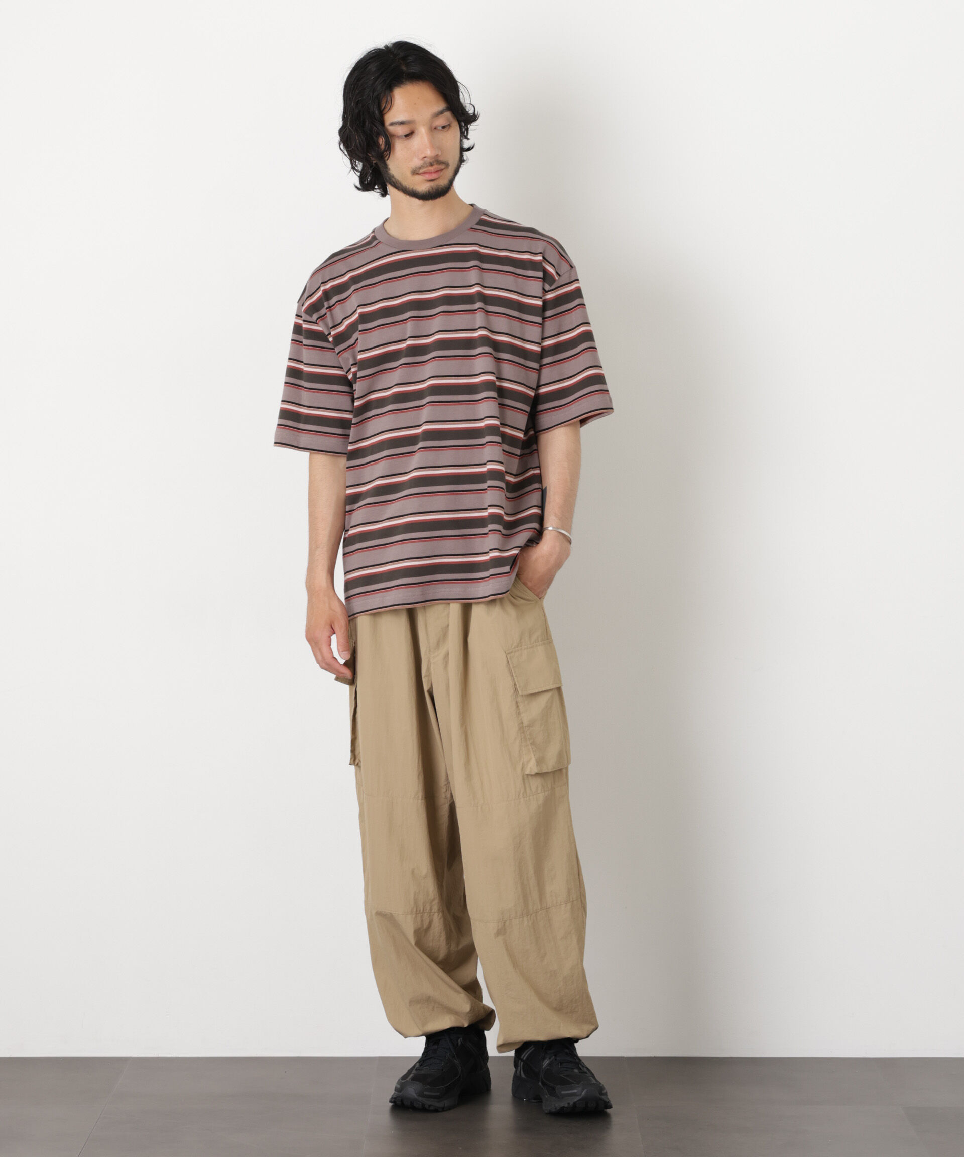 nano･universe「コーマコットンランダムボーダーTシャツ」|Tシャツ・カットソー|