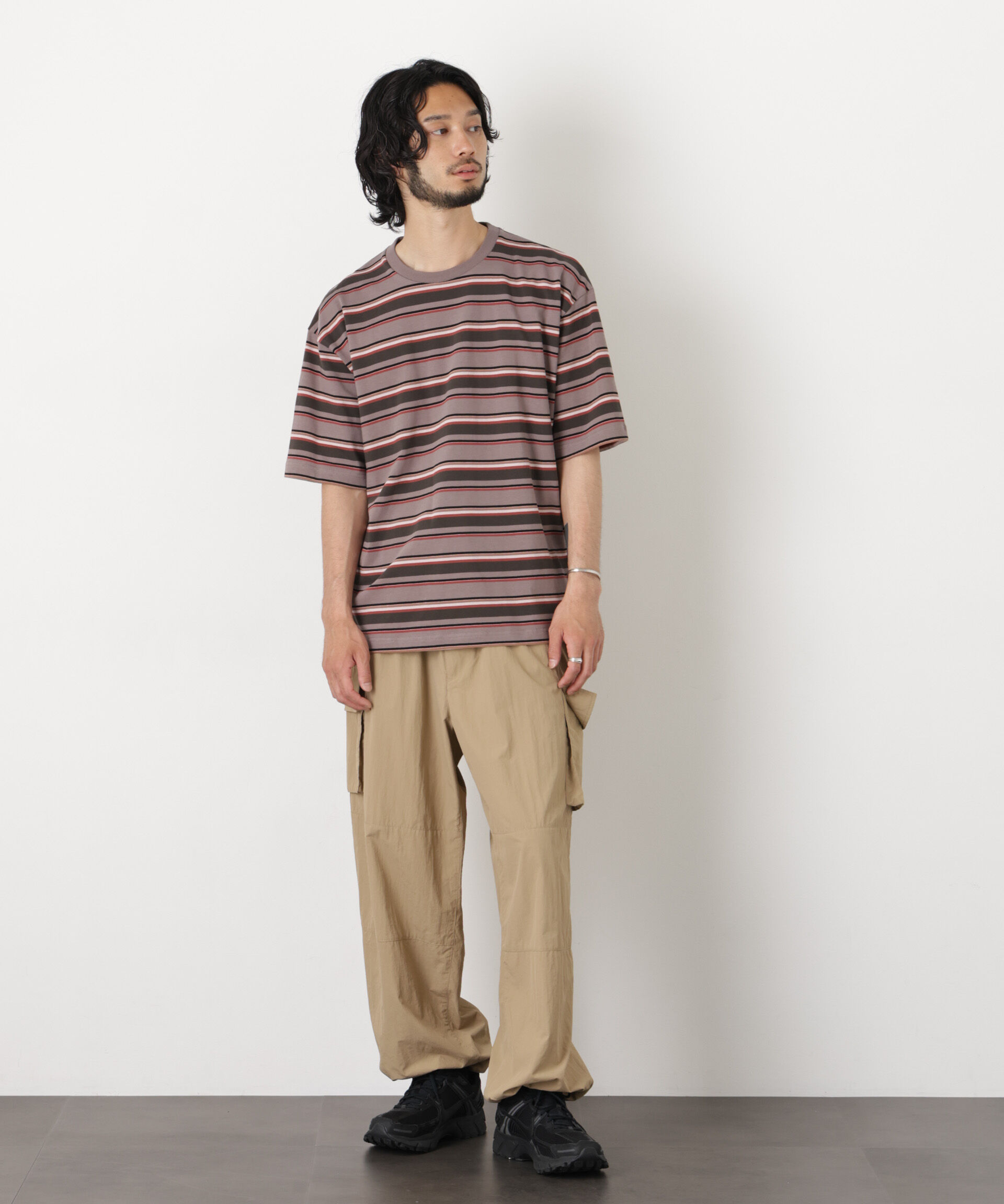 nano･universe「コーマコットンランダムボーダーTシャツ」|Tシャツ・カットソー|