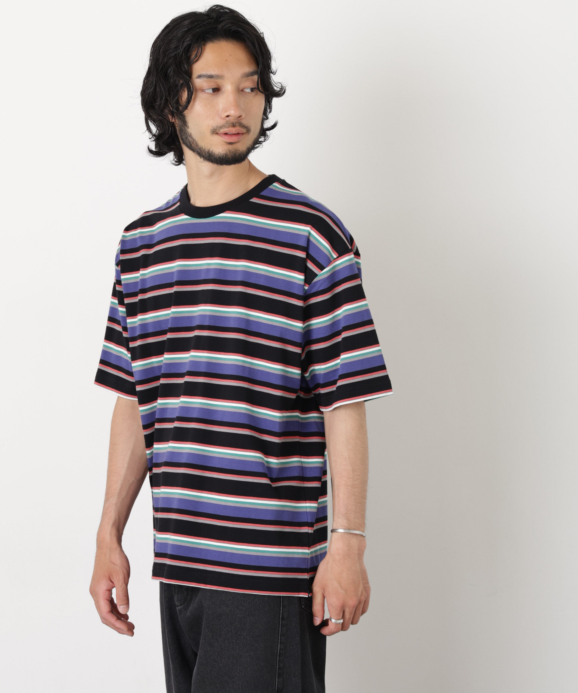 nano･universe「コーマコットンランダムボーダーTシャツ」|Tシャツ・カットソー|