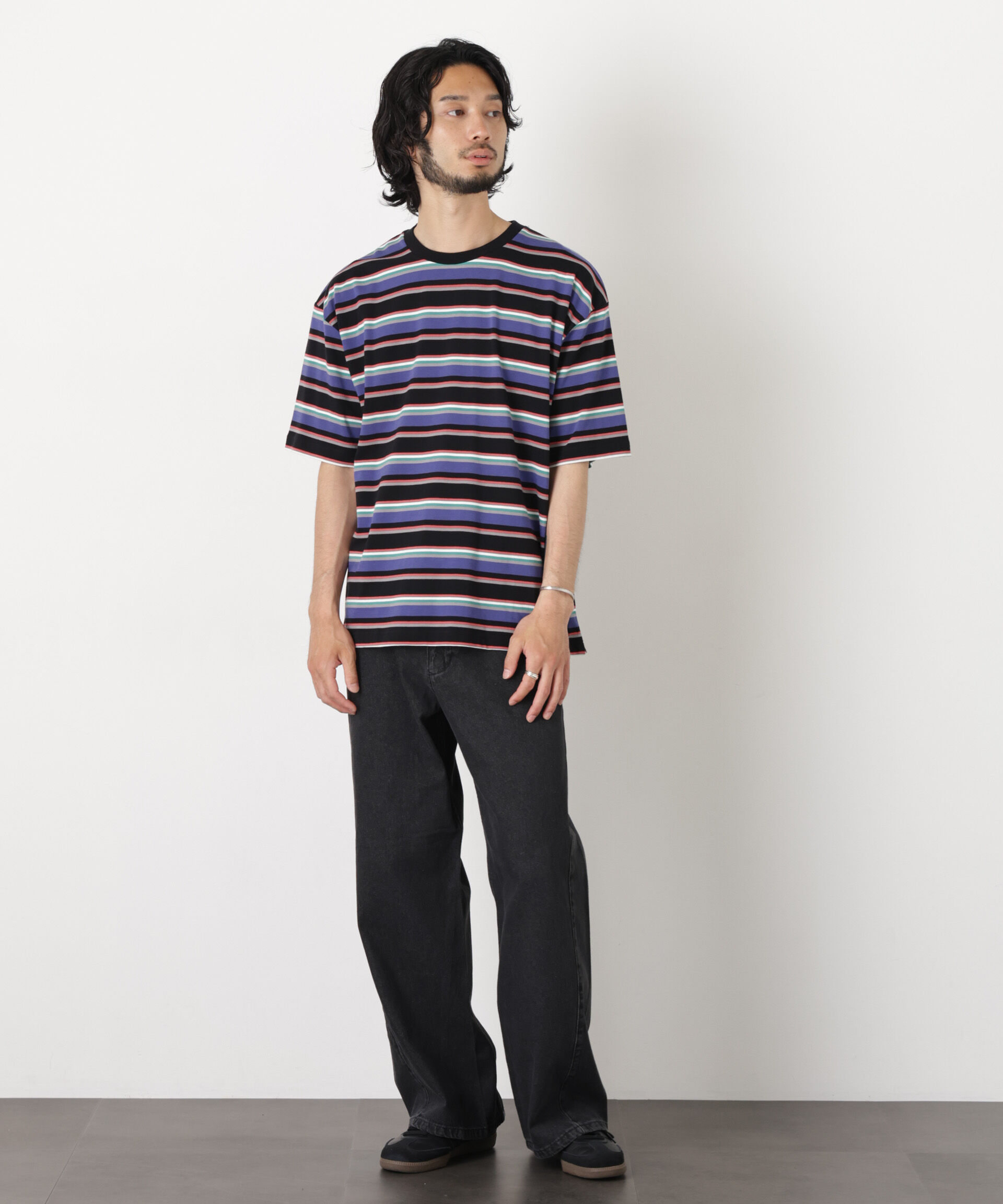 nano･universe「コーマコットンランダムボーダーTシャツ」|Tシャツ・カットソー|