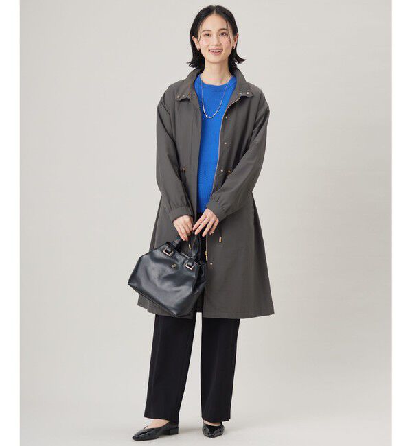 自由区「【撥水加工・洗える】コットンナイロンタッサーライナー付きスタンドカラー コート」|その他|