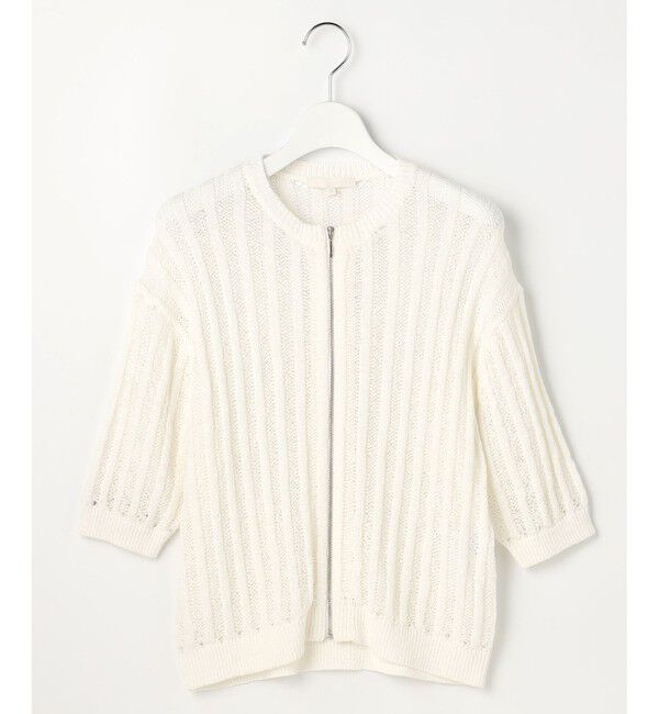 自由区「【カタログ掲載】ストライプパターンジップ ニット」|ニット・セーター|