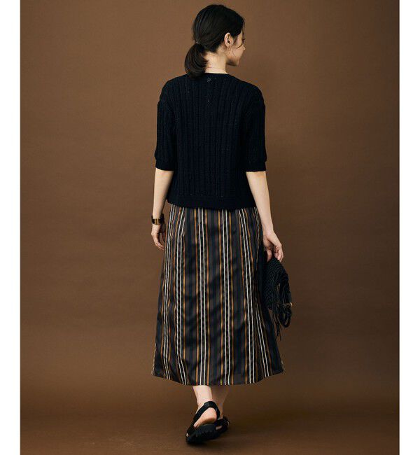 自由区「【カタログ掲載】ストライプパターンジップ ニット」|ニット・セーター|