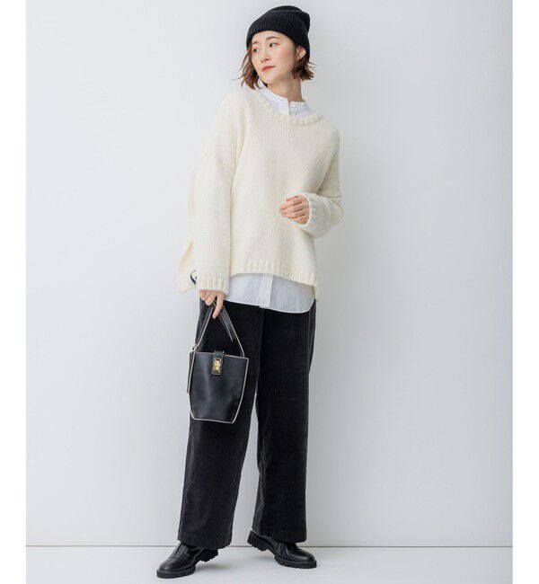 23区「【滝沢眞規子さん着用】ベビーアルパカ クロップド ニット」|ニット・セーター|