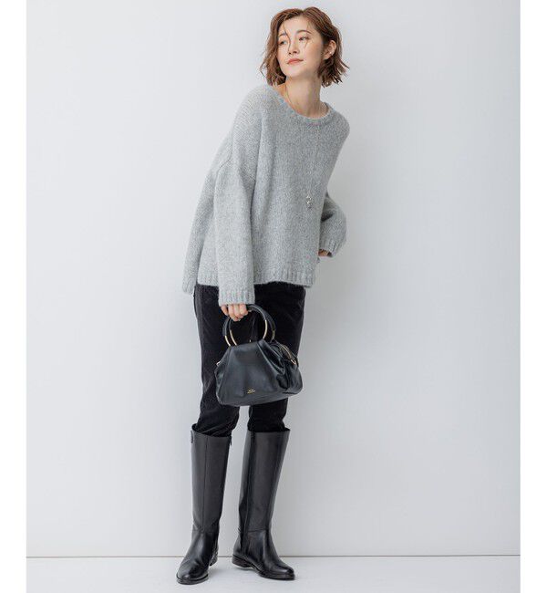 23区「【滝沢眞規子さん着用】ベビーアルパカ クロップド ニット」|ニット・セーター|