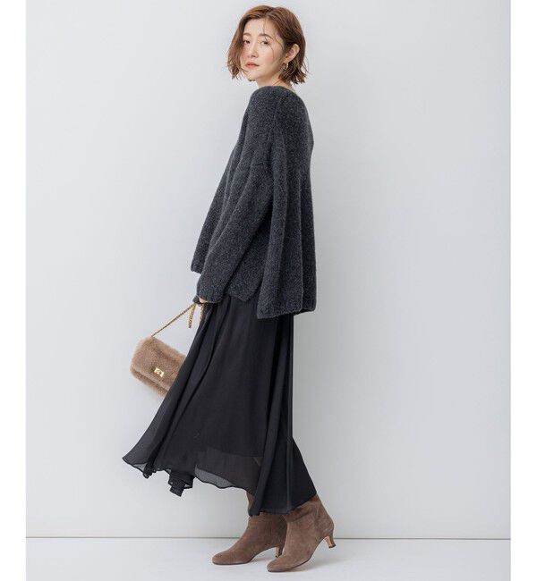 23区「【滝沢眞規子さん着用】ベビーアルパカ クロップド ニット」|ニット・セーター|