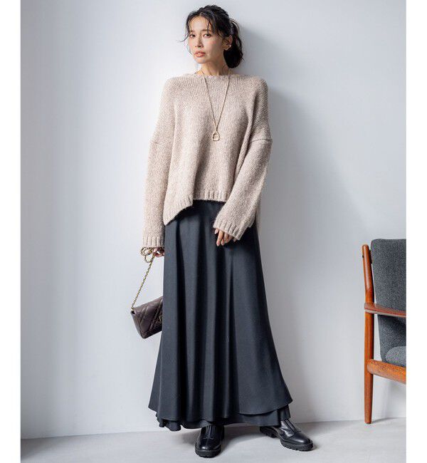 23区「【滝沢眞規子さん着用】ベビーアルパカ クロップド ニット」|ニット・セーター|