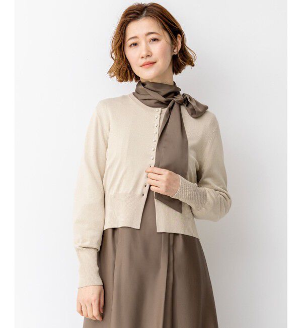 23区「【APPLAUDIR】コンパクト ラメカーディガン」|カーディガン|シャンパン系