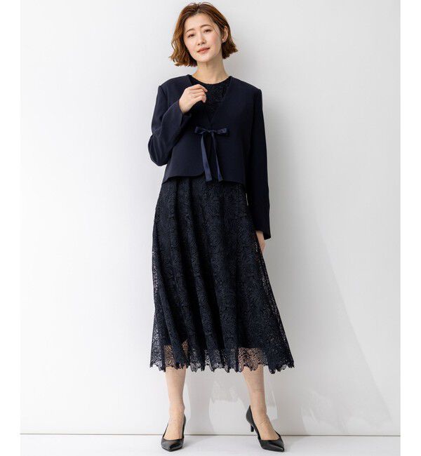 23区「【APPLAUDIR】Brocheリボンブーケレース ドレス」|ドレス|