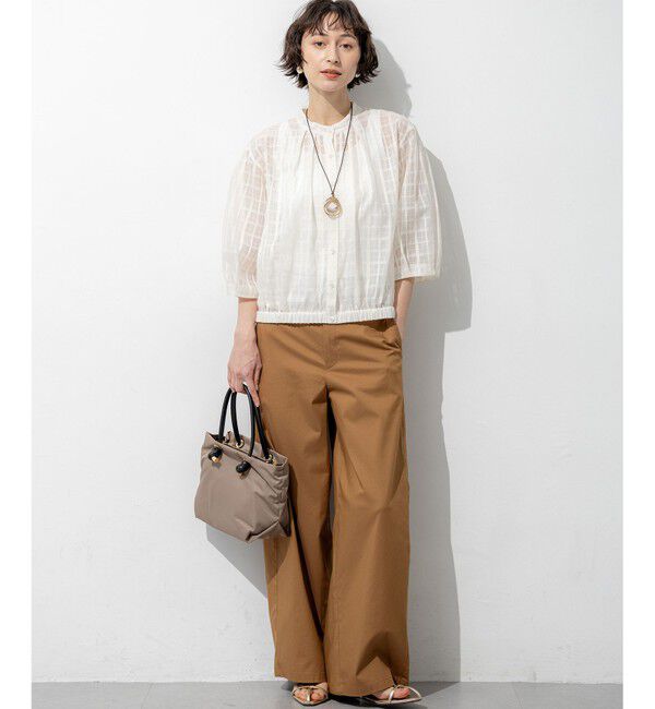 23区「シャドーシアーチェック 2WAY ブラウス」|シャツ・ブラウス|