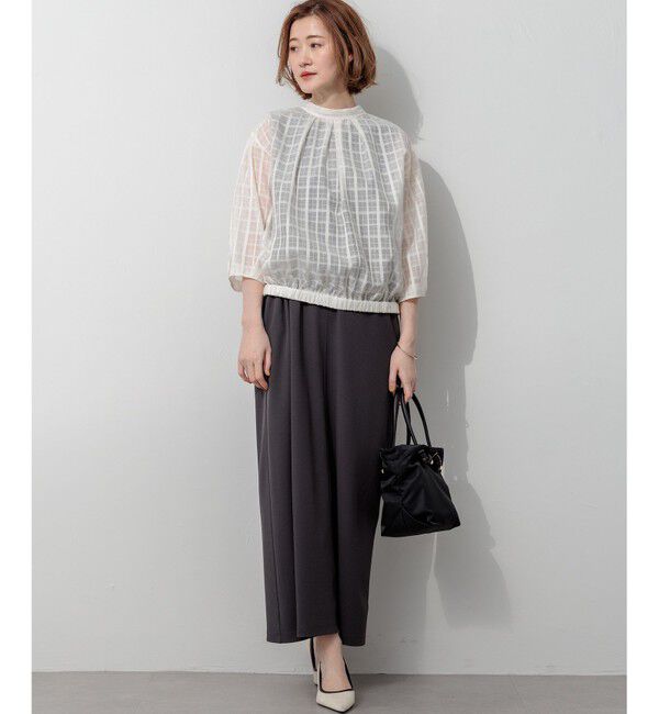 23区「シャドーシアーチェック 2WAY ブラウス」|シャツ・ブラウス|