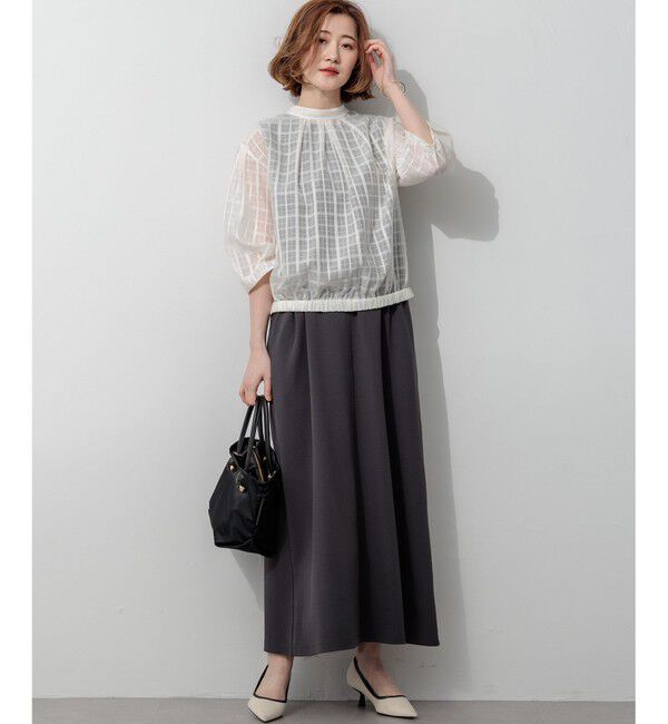 23区「シャドーシアーチェック 2WAY ブラウス」|シャツ・ブラウス|