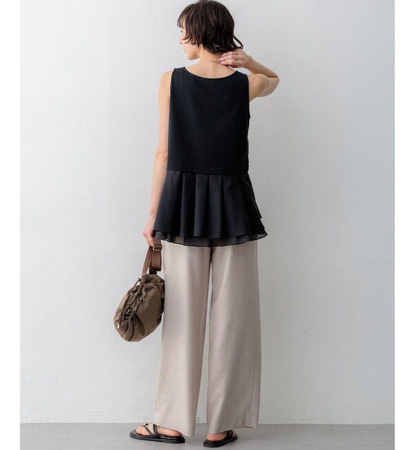 23区「リネンライクグロッシー ワイドパンツ」|その他|