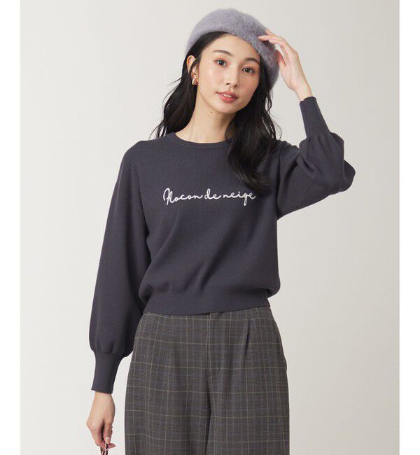 ANY SIS「【洗える】ロゴ刺繍 ニット」|ニット・セーター|ﾁｬｺｰﾙ&times;ｱ