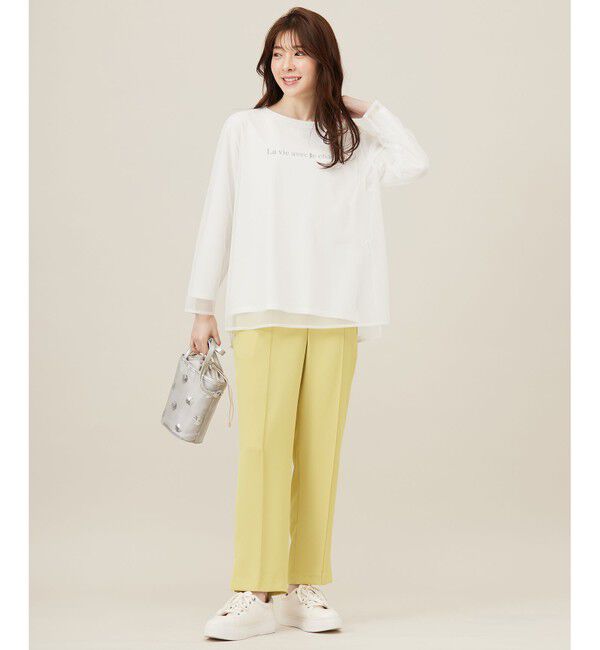 ANY SIS「【貴島明日香さんコラボ】チュールレイニャード猫 Tシャツ」|Tシャツ・カットソー|