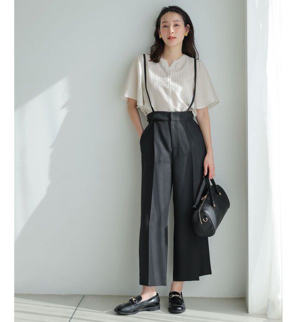 ANY SIS「【2WAY】サスペンダー付き ワイドパンツ」|その他|ブラック