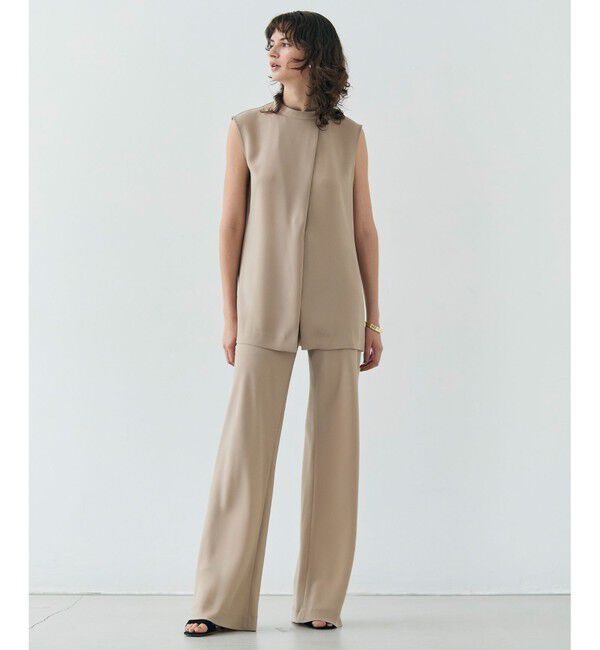 BEIGE,「【洗える】FLEUR / フロントボタンノースリーブブラウス」|シャツ・ブラウス|