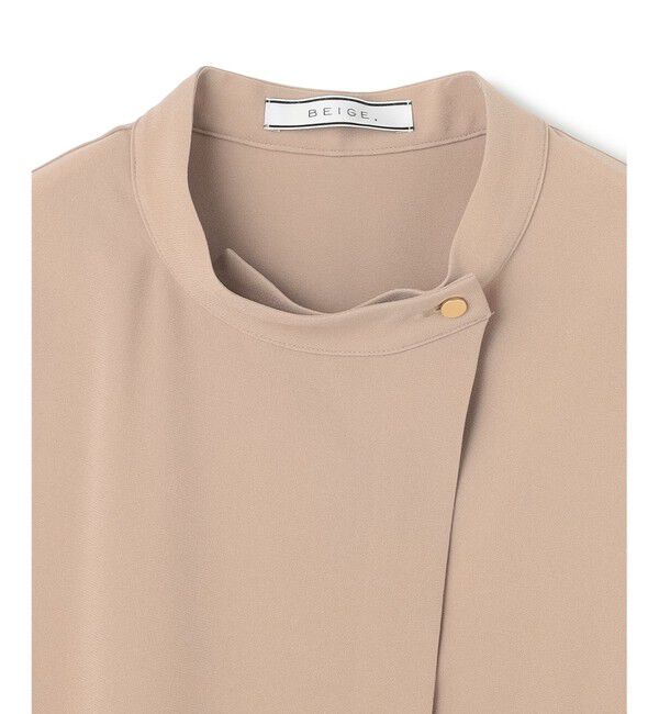 BEIGE,「【洗える】FLEUR / フロントボタンノースリーブブラウス」|シャツ・ブラウス|