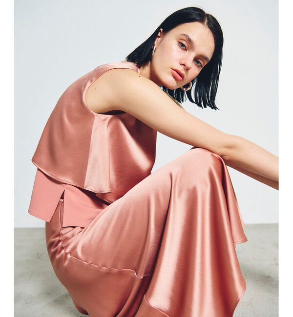 Grace Class「バックコンシャスサテンノースリーブ」|シャツ・ブラウス|オレンジ