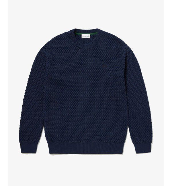 LACOSTE「ローゲージ バスケット編み ニットクルーネックセーター」|ニット・セーター|