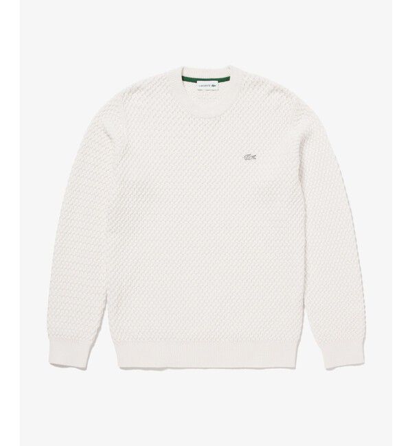 LACOSTE「ローゲージ バスケット編み ニットクルーネックセーター」|ニット・セーター|