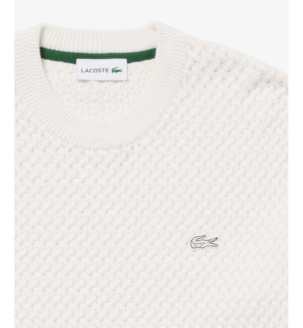 LACOSTE「ローゲージ バスケット編み ニットクルーネックセーター」|ニット・セーター|