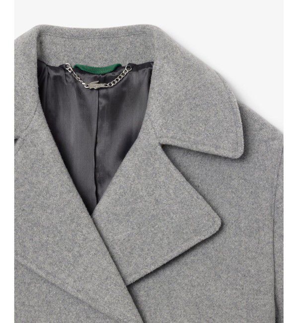 LACOSTE「ショート丈 オーバーサイズウールブレンドPコート」|ピーコート|