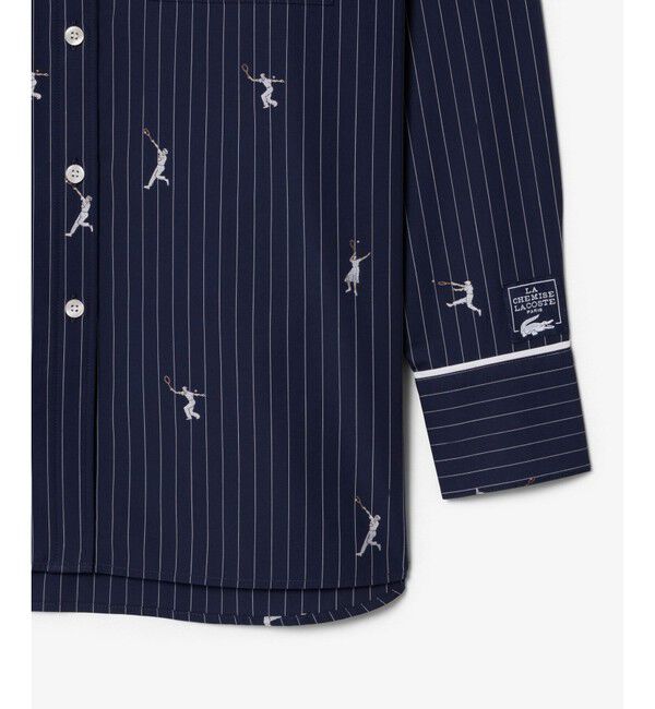 LACOSTE「プレイヤージャカード ストライプオーバーサイズシャツ」|シャツ・ブラウス|