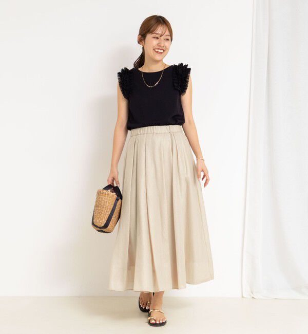 NOLLEY'S「シアーチンツタックスカート」|フレア|