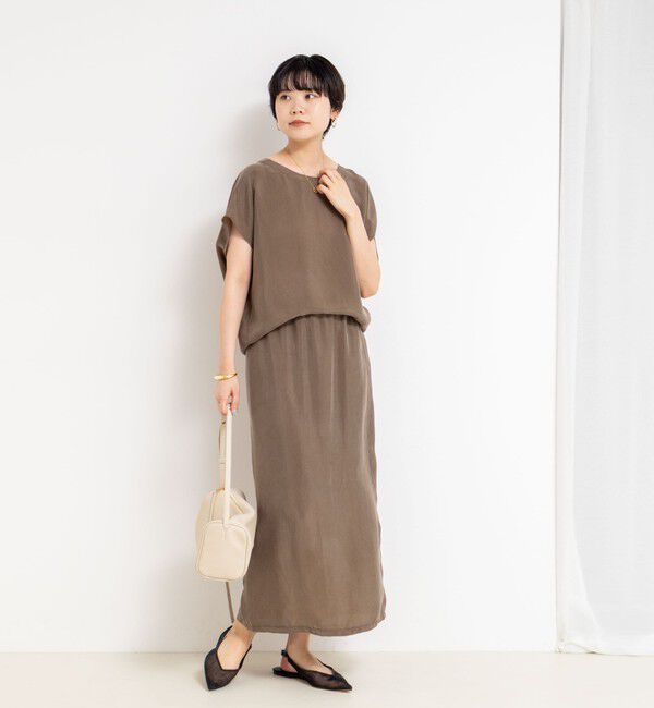 NOLLEY'S「《セットアップ対応》ウォッシャブルシルキーキュプラフレンチブラウス」|シャツ・ブラウス|