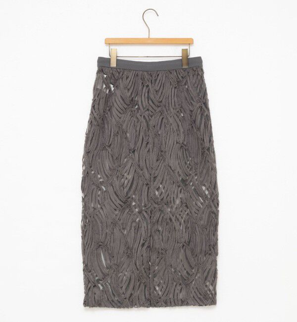 Rie Miller「《セットアップ対応》チュール刺繍タイトスカート」|タイト|