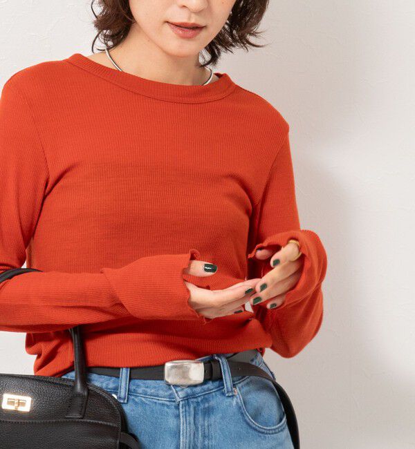 NOLLEY'S「MY STANDARD ウォッシャブルリブクルーネックロンT」|Tシャツ・カットソー|