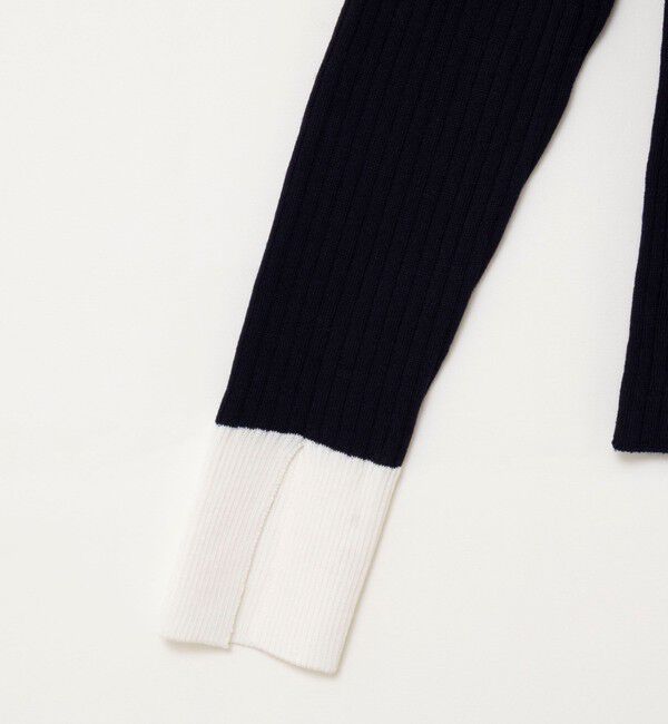 NOLLEY'S sophi「《手洗い可能》ウール混ワイドリブ袖口配色プルオーバー」|ニット・セーター|