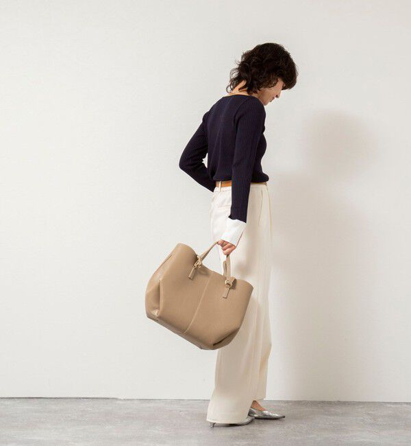 NOLLEY'S sophi「《手洗い可能》ウール混ワイドリブ袖口配色プルオーバー」|ニット・セーター|