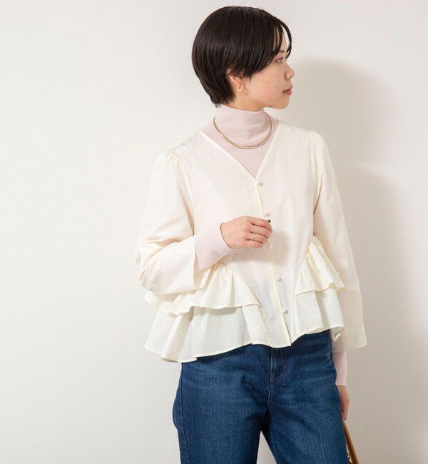 NOLLEY'S sophi「ウォッシャブルマイクロタフタティアードブラウス」|シャツ・ブラウス|