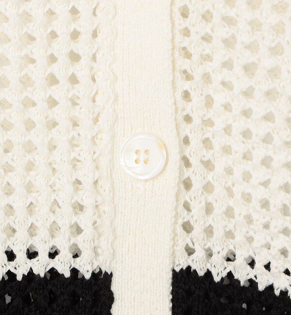 NOLLEY'S「《手洗い可能》テープメッシュ編Vネックカーディガン」|カーディガン|
