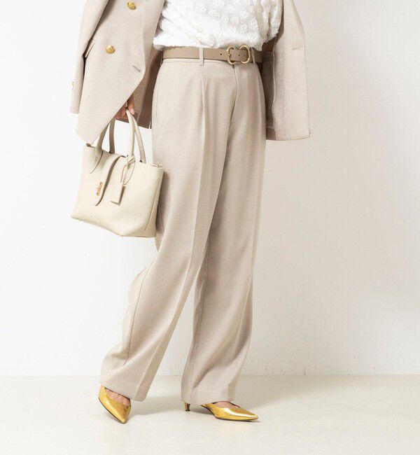 NOLLEY'S「《セットアップ対応》ウォッシャブルハイスペック麻調愛されセミワイドパンツ」|その他|