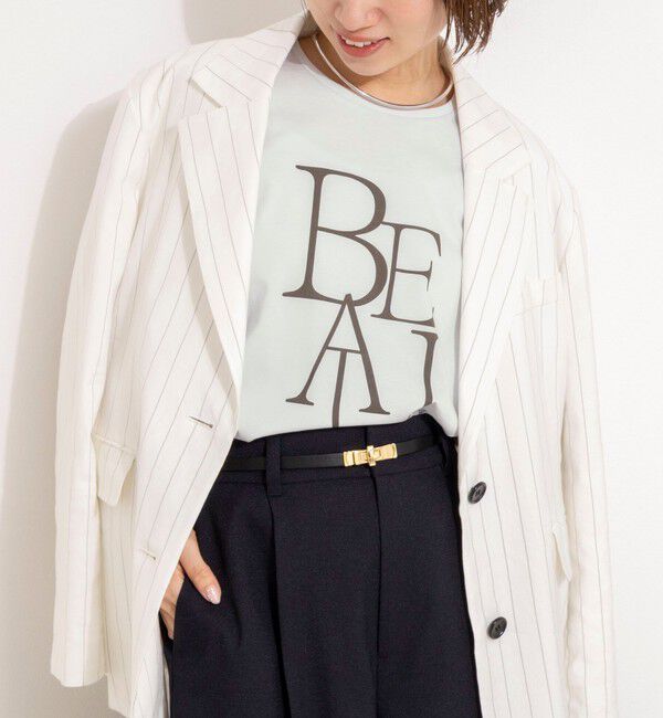 NOLLEY'S「ウォッシャブルプリントT」|Tシャツ・カットソー|サックス