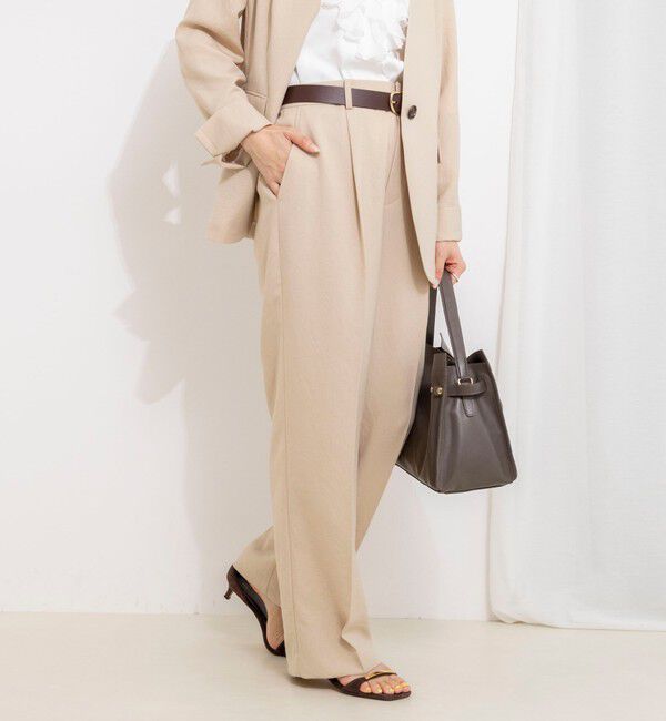 NOLLEY'S「《セットアップ対応》ウォッシャブルストレッチツイル愛されセミワイドパンツ」|その他|