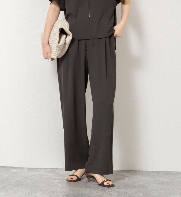 NOLLEY'S「【WEB＆一部店舗限定カラー】《セットアップ対応》ジョーゼットイージーワイドパンツ」|その他|チャコールグレー