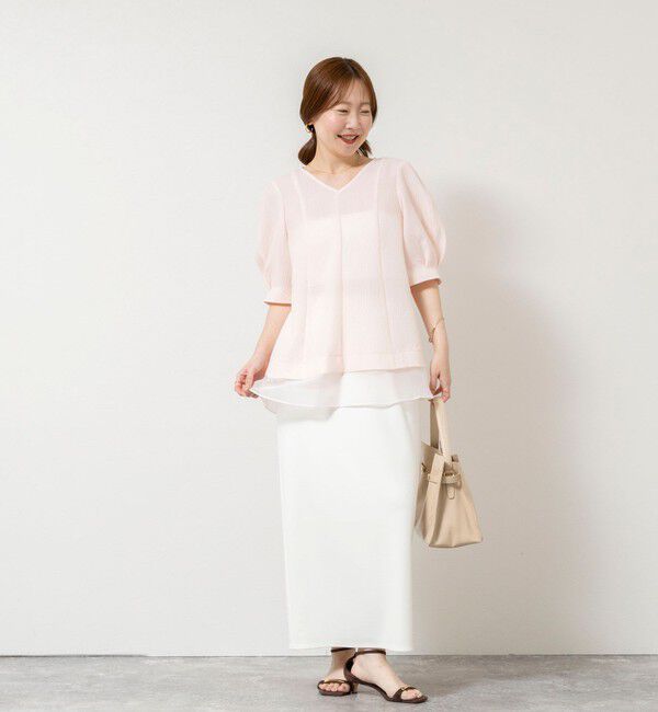 NOLLEY'S sophi「ウォッシャブルポコポコジャガードオーガンジープルオーバー」|シャツ・ブラウス|