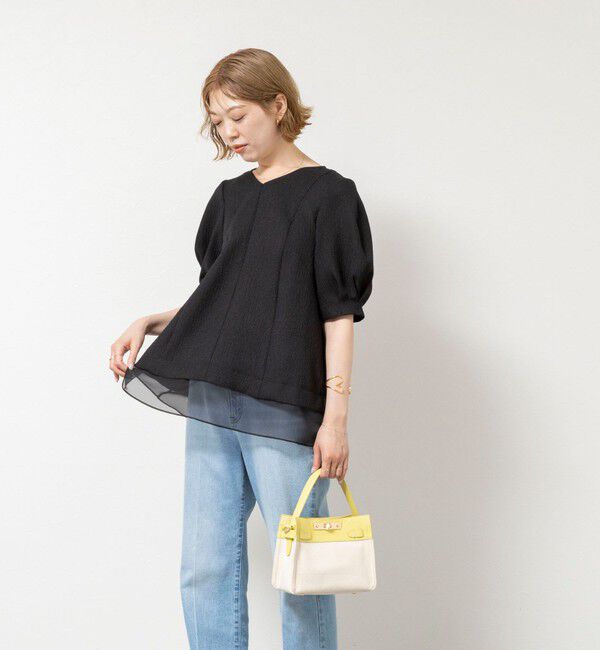 NOLLEY'S sophi「ウォッシャブルポコポコジャガードオーガンジープルオーバー」|シャツ・ブラウス|