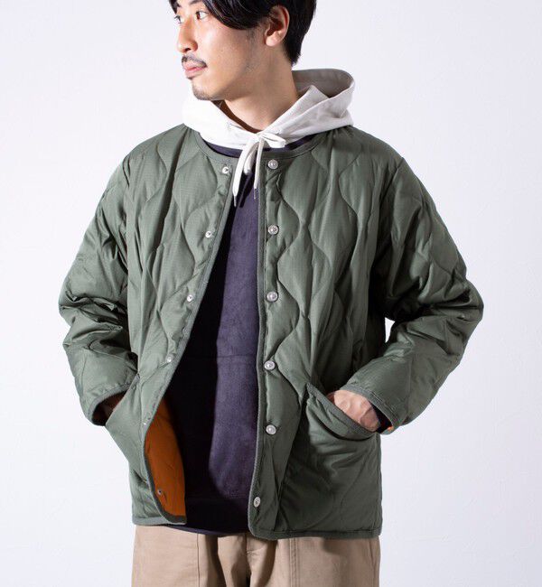 GLOSTER「【TAION/タイオン】GLOSTER別注 ミリタリーライナージャケット ノーカラーMA-1 M65」|ダウン|