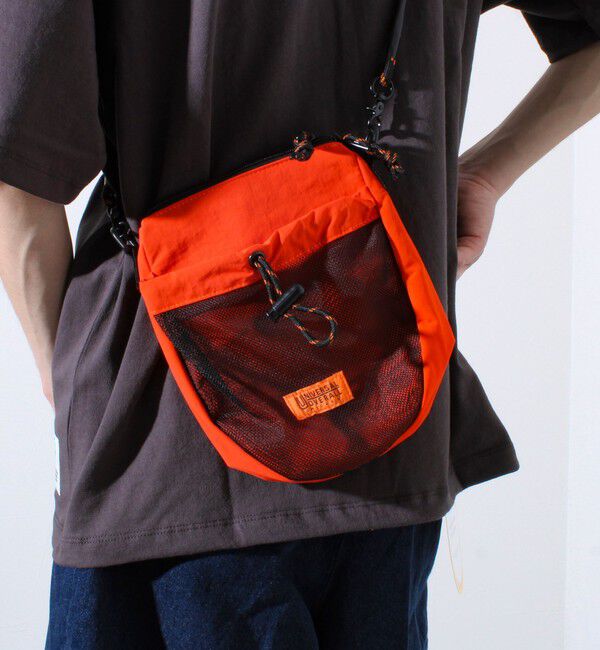 GLOSTER「【UNIVERSAL OVERALL】フロントメッシュ ザイルミニショルダーバッグ」|ショルダー・メッセンジャー|オレンジ