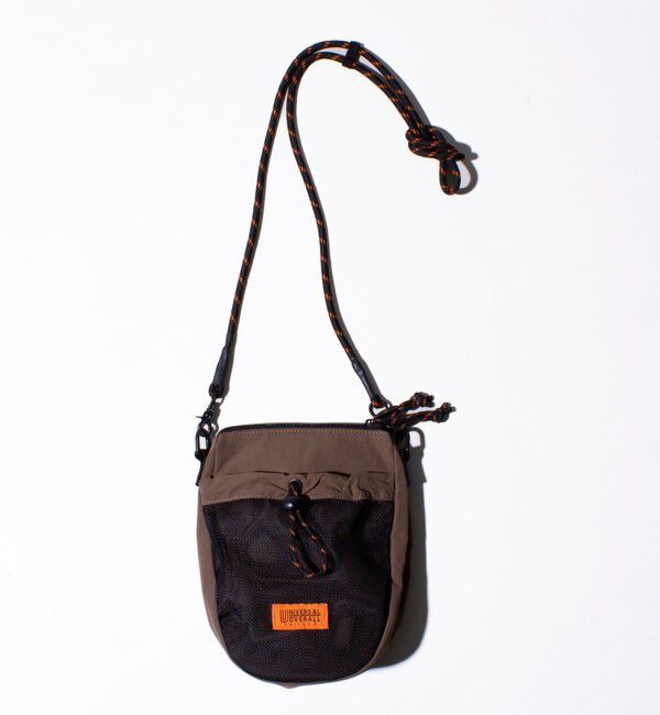 GLOSTER「【UNIVERSAL OVERALL】フロントメッシュ ザイルミニショルダーバッグ」|ショルダー・メッセンジャー|モカ