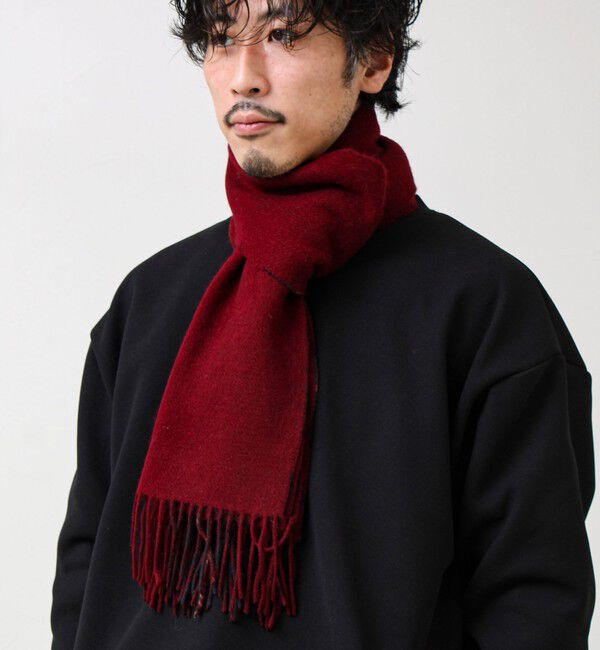 GLOSTER「【カシミヤブレンド】ウールリバーシブルチェックマフラー」|マフラー|