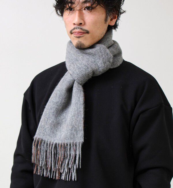 GLOSTER「【カシミヤブレンド】ウールリバーシブルチェックマフラー」|マフラー|