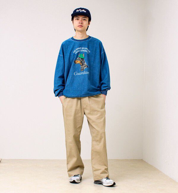 GLOSTER「【立体アップリケ】カットデニム風 ニットアップリケスウェット」|スウェット・ジャージ|